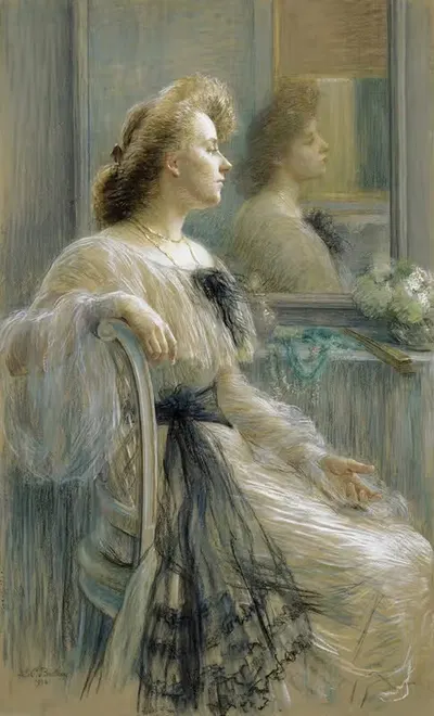 Женщина перед зеркалом (Аннетта Эстерлинд) by Луиза Катрин Бресло, 1904 — digital art print download