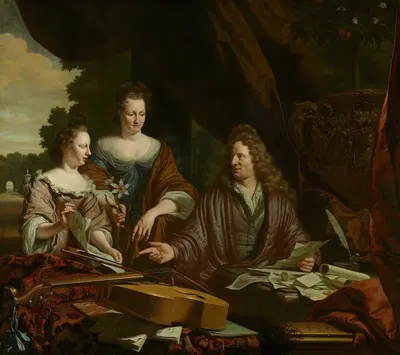 Давид (1654-1729), Агнета (ок. 1658-1719) и их дочь Катерина (1683-1729) де Нёфвиль by Михиел Ван Муссхер, 1654-1729 —…
