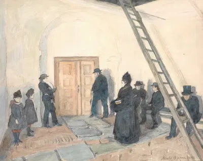 В оружейной деревенской церкви by Нильс Бьерре, 1892 — digital art print download