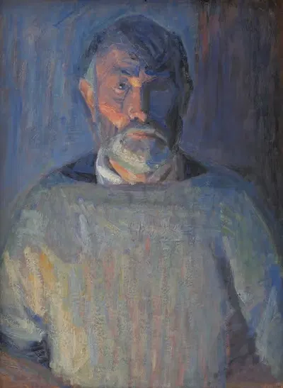 Portrait of the Artist. Lamplight by Niels Larsen Stevns, 1918 – 1920 — digital art print download