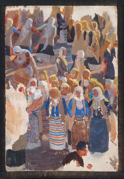 Группа танцующих женщин. Мегара by Нильс Сковгорд, 1895 - 1896 — digital art print download