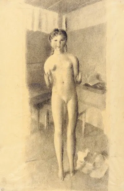 Mädchen in Amdener Stube by Otto Meyer-Amden — digital art print download