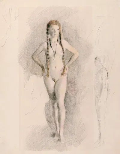 Mädchen mit Medaillon by Отто Мейер-Амден — digital art print download