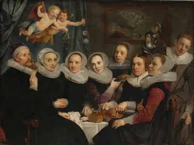 Теодор Шревелиус и его семья за столом by Питер Франсз. де Греббер, 1625 — digital art print download