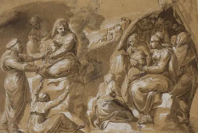 Two groups of women and men by Pirro Ligorio, 1499 – 1582 — digital art print download
