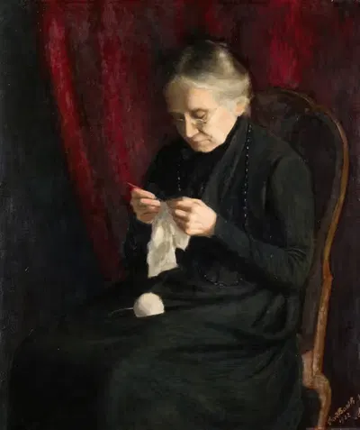 Портрет матери художника (Мария Барт-Имхофф 1845–1929) by Теодор Барт, 1922 — digital art print download