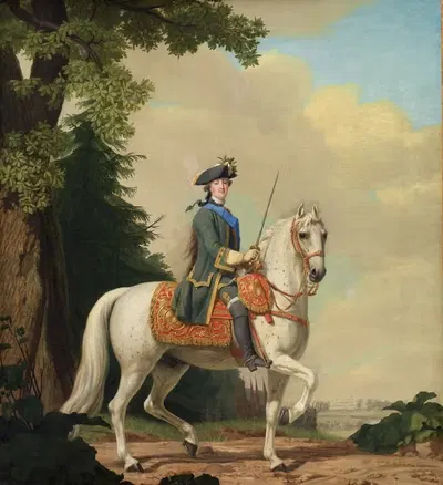 Catharina II of Russia in Life Guard Uniform on the horse 'Brillante' by Vigilius Eriksen, 1782 — digital art print download