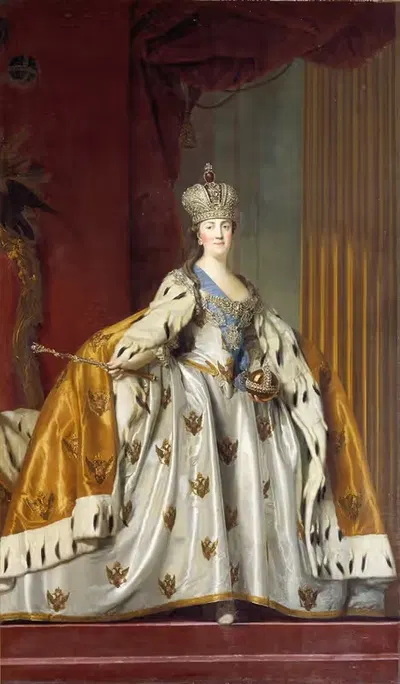 Katharina II af Rusland i kroningsdragt by Vigilius Eriksen, 1766 – 1767 — digital art print download