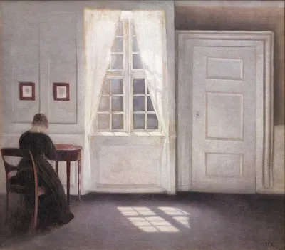 Interior in Strandgade, Sunlight on the Floor by Vilhelm Hammershøi, 1901 — digital art print download