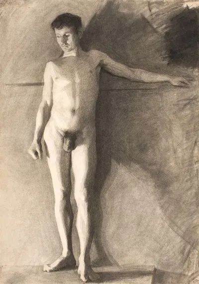 Stående mandlig model by Vilhelm Hammershøi, 1881 – 1884 — digital art print download