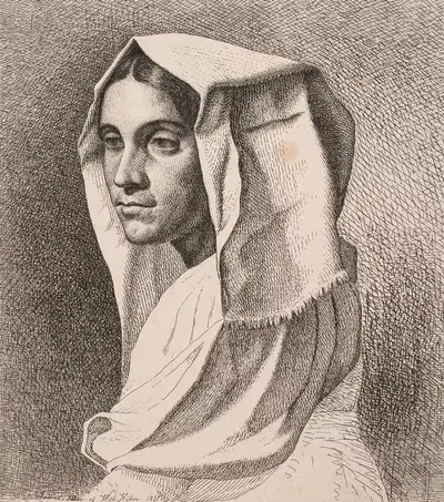 Итальянская крестьянка by Вильгельм Кюн, 1850 – 1851 — digital art print download