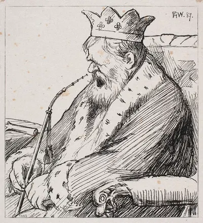 Illustration til 'De tre kongsdøtre i berget det blå' by Waldemar Bøhme, 1882 – 1886 — digital art print download