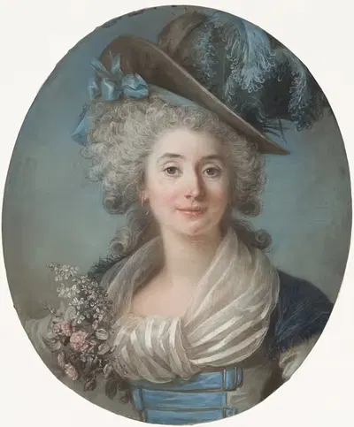 A Fashionable Noblewoman Wearing A Plumed Hat by Adélaïde Labille-Guiard, c. 1789 — digital art print download