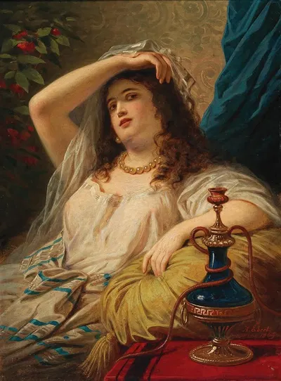 Одали́ска с водяной трубкой by Антон Эберт, 1869 — digital art print download