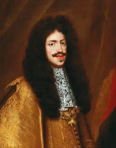 Portrait Of Emperor Leopold I. As A Young Man, Wearing The Order Of The Golden Fleece by Benjamin von Block — digital art…