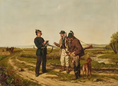 Проверка охотничьего разрешения by Карл Зельмер — digital art print download