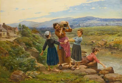Игра у реки by Сезар Патте, 1903 — digital art print download