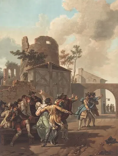 Драка by Шарль-Мельхиор Декуртис, c. 1792 — digital art print download