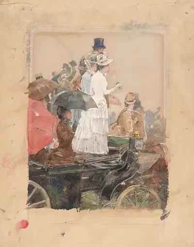 Зрители на Гран-при by Чайлд Хассам, 1888 — digital art print download