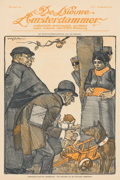 De mobilisatiekindertjes aan de grenzen by Вилли Слуйтер, 1915 — digital art print download