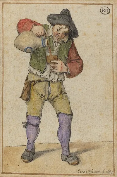 Крестьянка, наполняющая стакан by Корнелис Дюсарт, 1689 — digital art print download