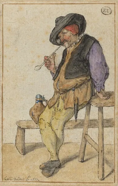Крестьянка, курящая by Корнелис Дюсарт, 1689 — digital art print download