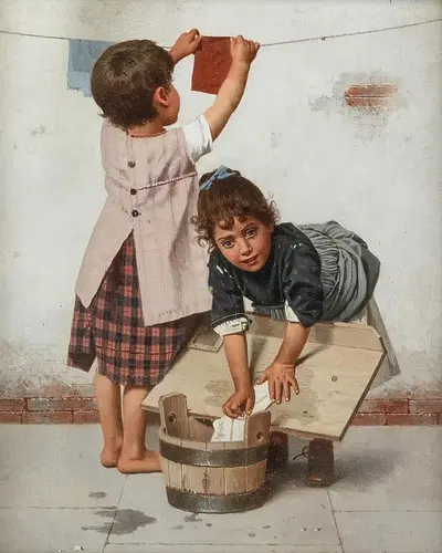 Маленькая прачка by Джулио дель Торре — digital art print download