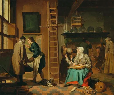 A Kitchen Interior by Jan Josef Horemans The Elder — digital art print download