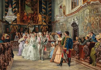Wedding In Garsten Abbey Church by Johann Hamza — digital art print download