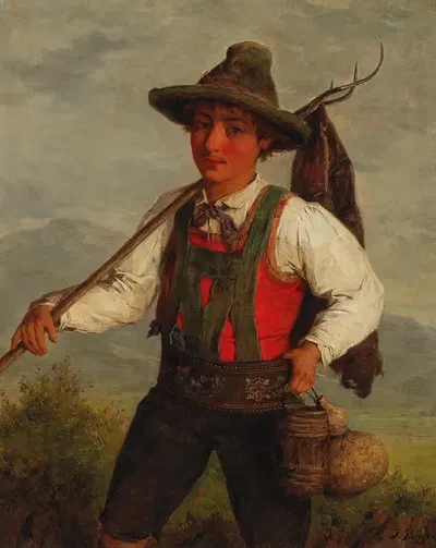 A Peasant On The Way To The Field by Josef Büche — digital art print download