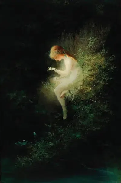 Девушка с змеей – Невинность by Карл Вильгельм Диффенбах, 1900 — digital art print download