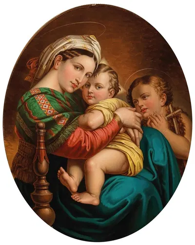 Madonna Della Sedia by Последователь Рафаэля — digital art print download