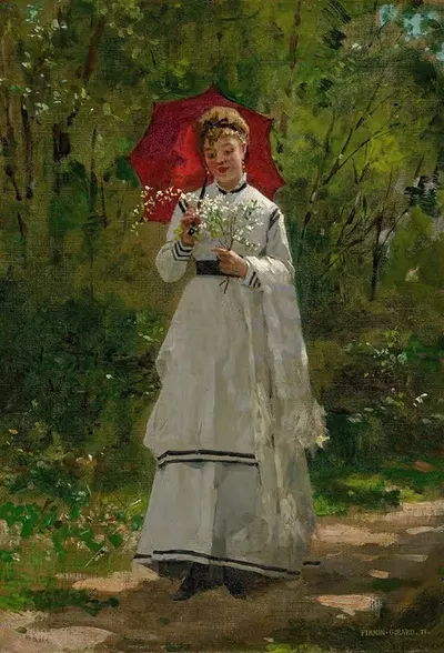 Adèle À L’Ombrelle by Marie-François Firmin-Girard, 1871 — digital art print download