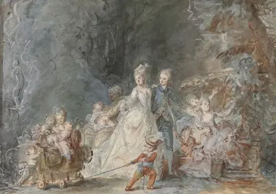 Семейная прогулка в парке by Пьер-Антуан Боден, 1765-1766 — digital art print download