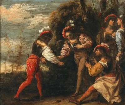 Warriors Playing Morra by Pietro della Vecchia — digital art print download