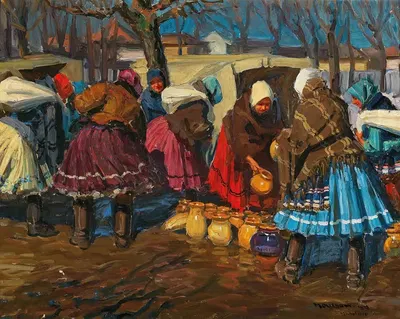 A Pottery Market In Mihalovce by Jozef Teodor Mousson, 1928 — digital art print download
