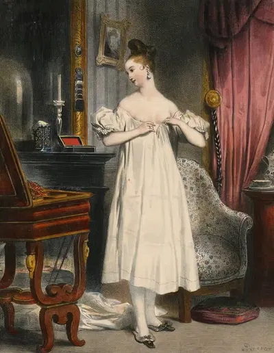 Portrait from Galerie Fashionable 2 by Achille Devéria, c. 1830 — digital art print download