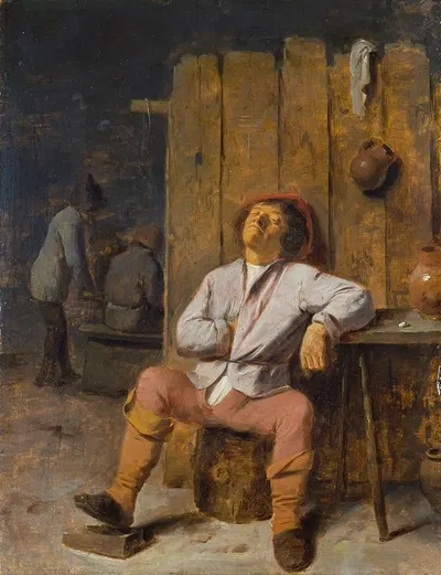 A Boor Asleep by Adriaen Brouwer — digital art print download