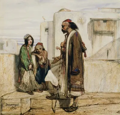 На крыше восточного дома by Александр-Габриэль Декамп, 1830 — digital art print download
