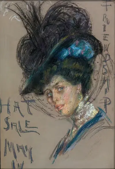 Плакат о продаже шляп by Элис Пайк Барни, 1906 — digital art print download