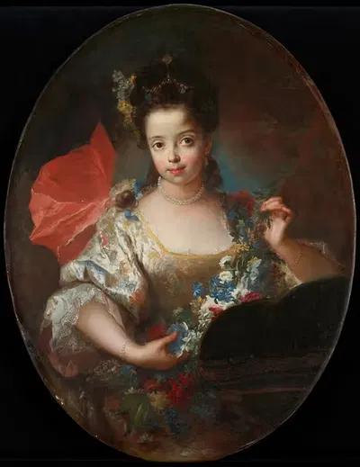 Портрет Урсулы-Анны Дюбиссон by Антуан Песне, c. 1710 — digital art print download