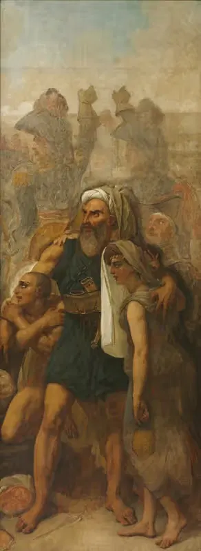 Египетская семья (Эскиз к 'Битве при пирамидах') by Антуан-Жан Гро, c. 1835 — digital art print download