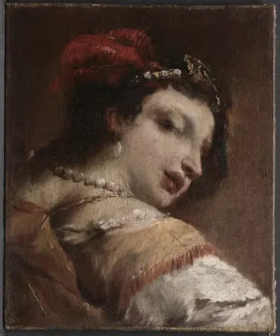 Голова женщины by Джованни Антонио Гварди, c. 1739 — digital art print download