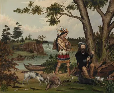 Охотник и индийский проводник by С. Л. Вудхаус, 1869 — digital art print download