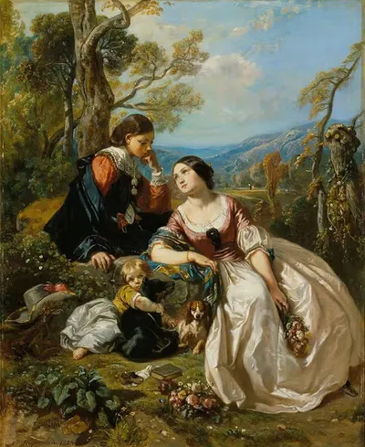 Сентиментальный разговор by Камиль-Жозеф-Этьен Рокплан, 1843 — digital art print download