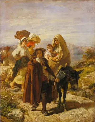 Крестьяне Беарна by Камиль-Жозеф-Этьен Рокплан, 1846 — digital art print download
