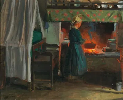 На кухне голландского фермерского дома by Карл Теодор фон Блас, 1911 — digital art print download