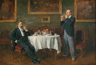 Cigars After Dinner by Carl Wilhelm Anton Seiler, 1901 — digital art print download