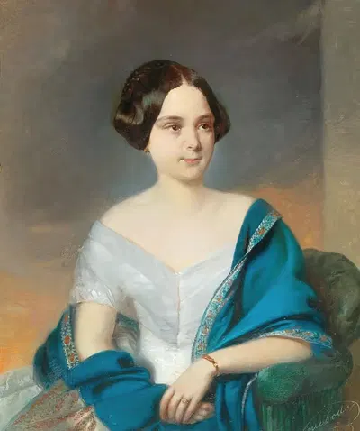 Portrait of a Young Lady by Eduard Swoboda — digital art print download