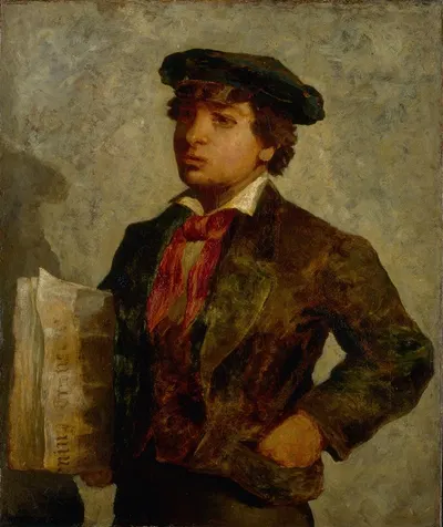 Newspaper Boy by Edward Mitchell Bannister, 1869 — digital art print download